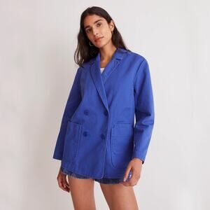 Madewell‎ Crossover Blazer Jacket Chino Bluestone Blue 100% Cotton Size Small